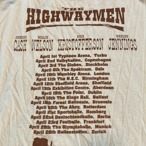 Vintage The Highwaymen UK Tour T-Shirt 1992 - Picture 3 of 7